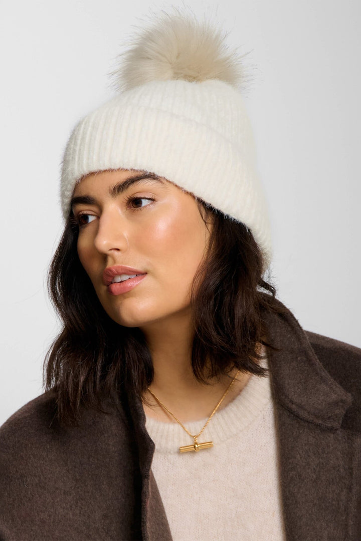Katie Loxton KLS701 White Pom Pom Hat