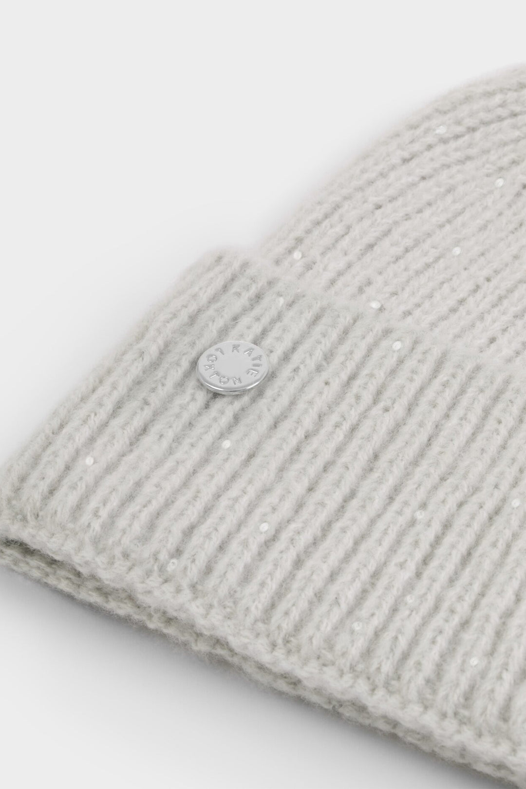 Katie Loxton KLS705 Pale Grey Sequin Pom Pom Hat