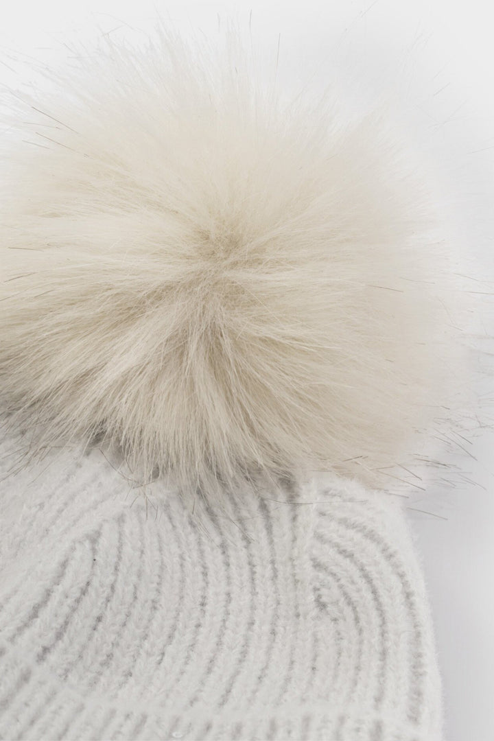 Katie Loxton KLS705 Pale Grey Sequin Pom Pom Hat