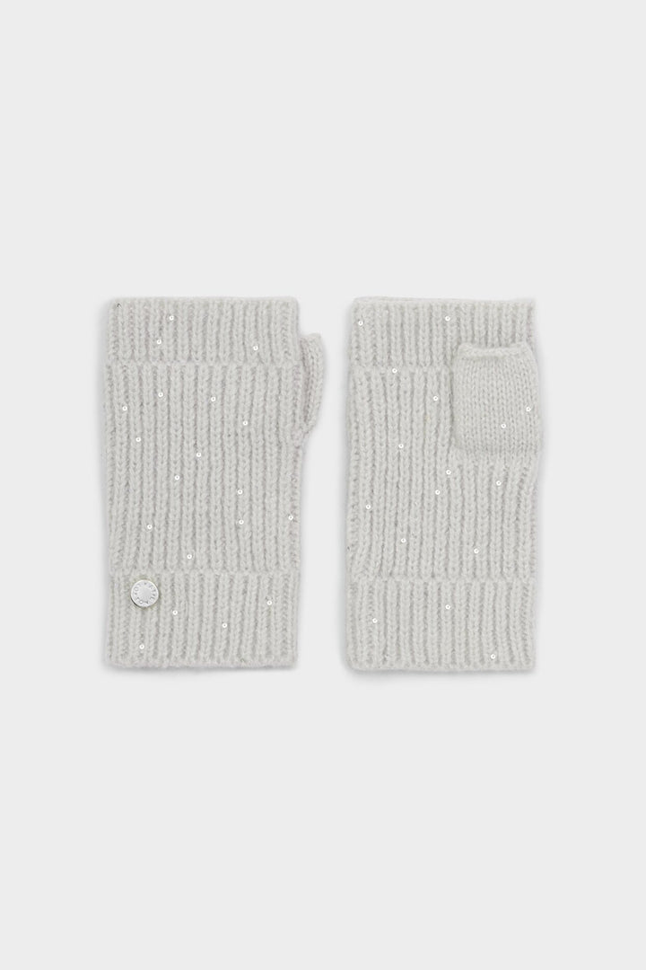 Katie Loxton KLS707 Pale Grey Sequin Hand Warmer Gloves