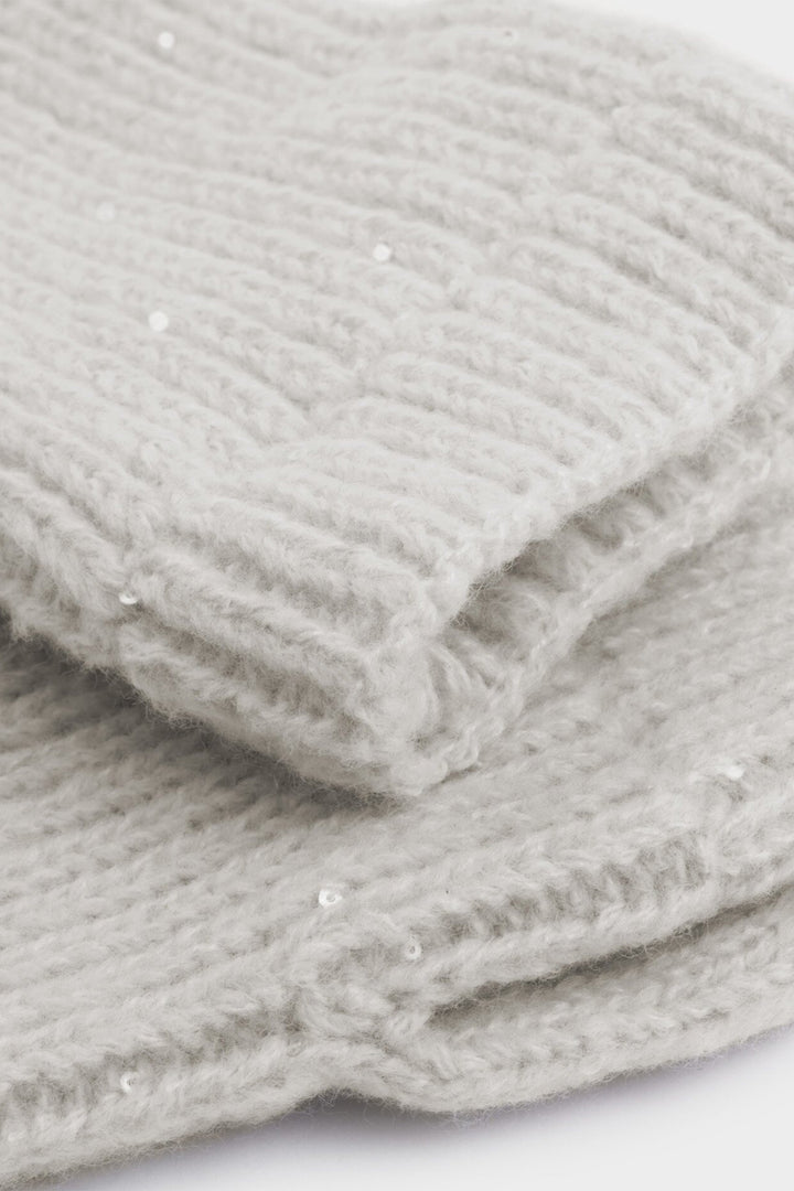 Katie Loxton KLS707 Pale Grey Sequin Hand Warmer Gloves