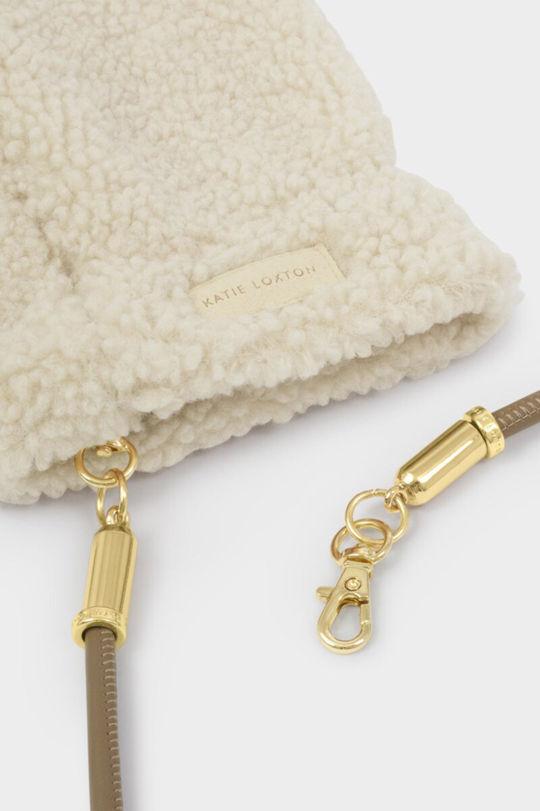 Katie Loxton KLS711 Cream Teddy Mittens With Cord