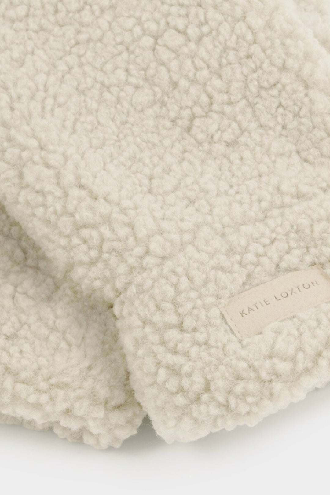 Katie Loxton KLS711 Cream Teddy Mittens With Cord