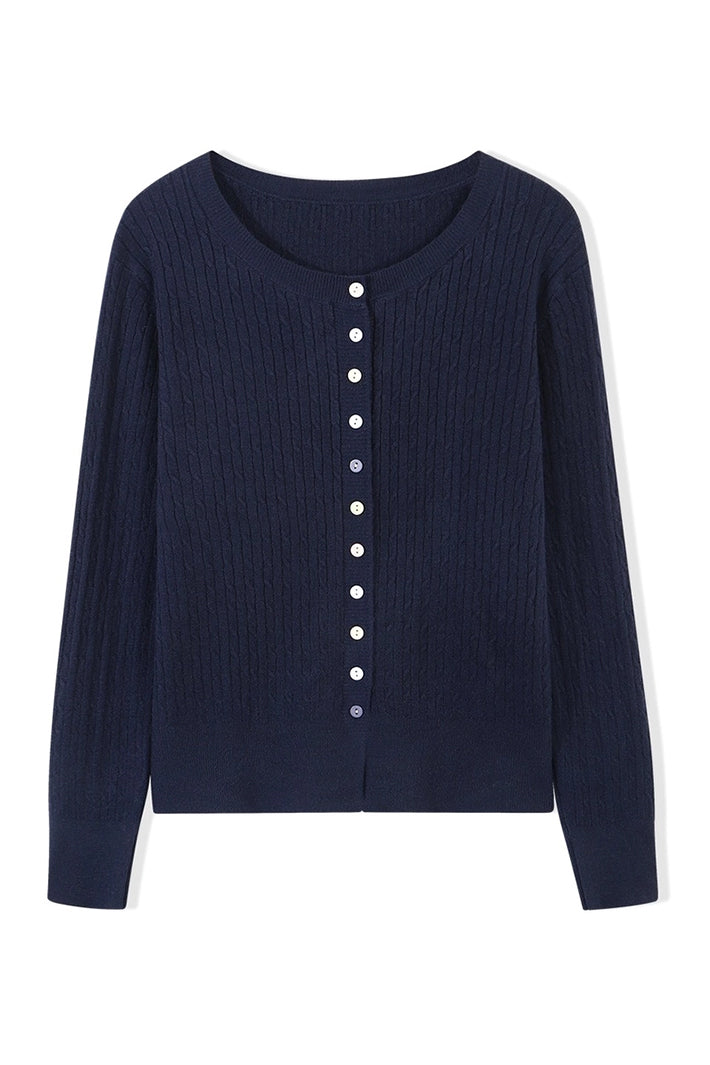 Last True Angel LGN164N Navy Multi Button Cardigan