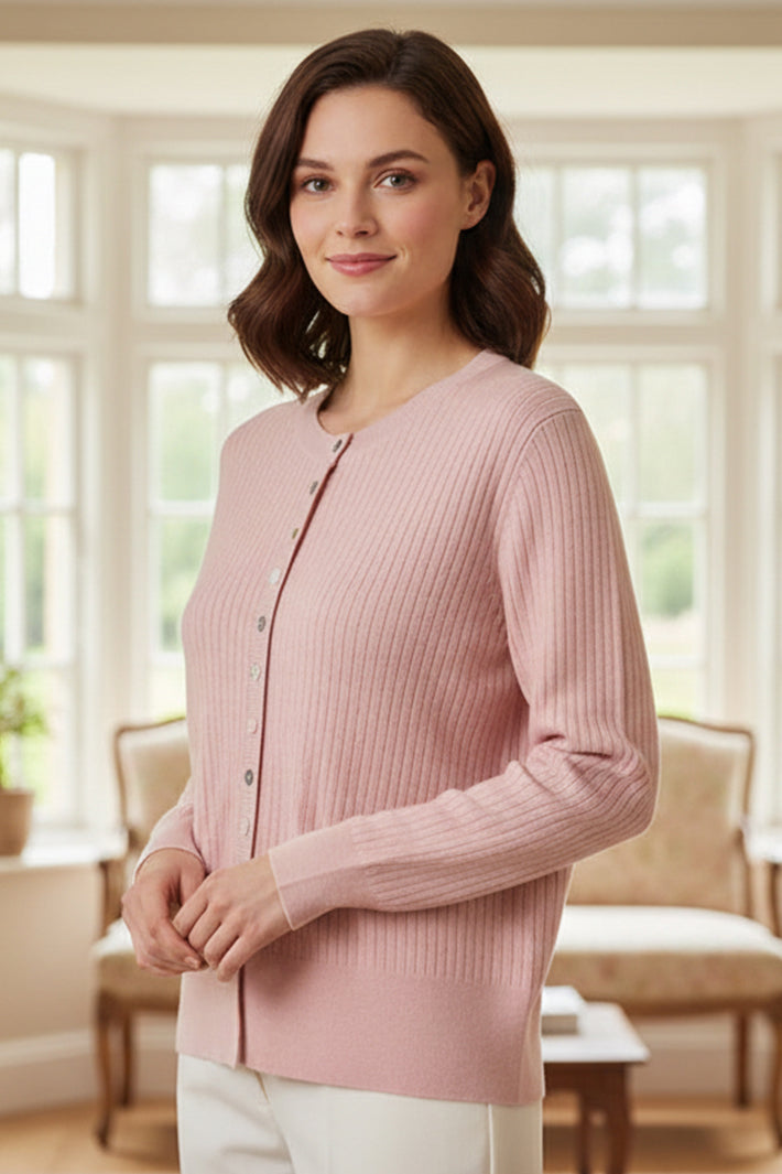 Last True Angel LGN164P Pink Multi Button Cardigan