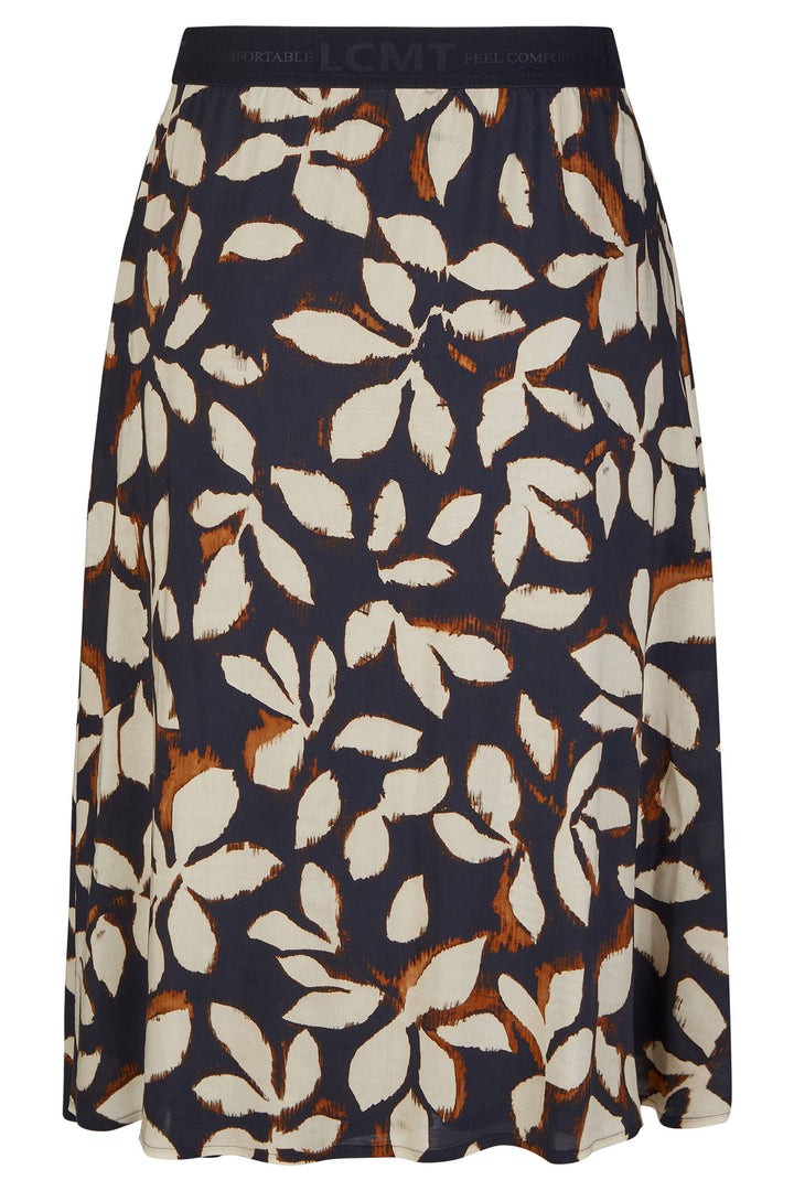 Le Comte Skirt Dark Navy Blue Leaf Pattern 53-621140 3394 - Shirley Allum Boutique
