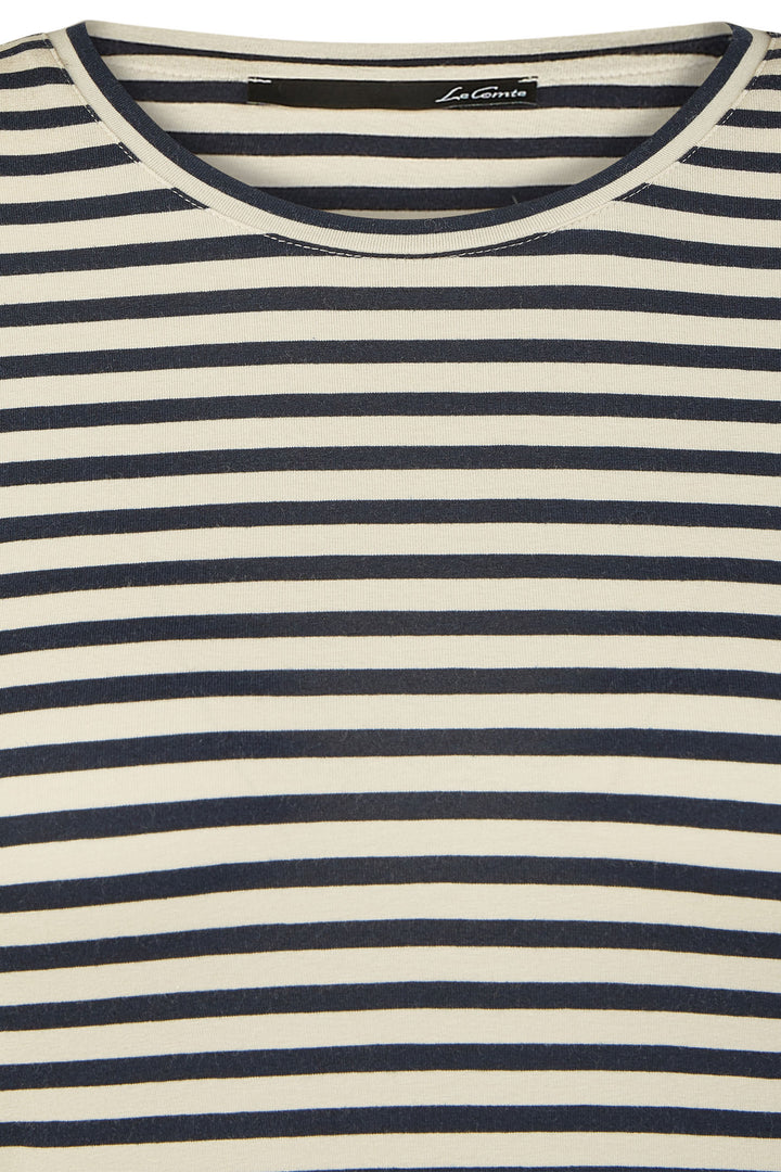 Le Comte Top Ivory Stripe Long Sleeve 53-621304 3608 - Shirley Allum Boutique