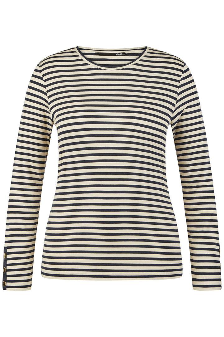 Le Comte Top Ivory Stripe Long Sleeve 53-621304 3608 - Shirley Allum Boutique