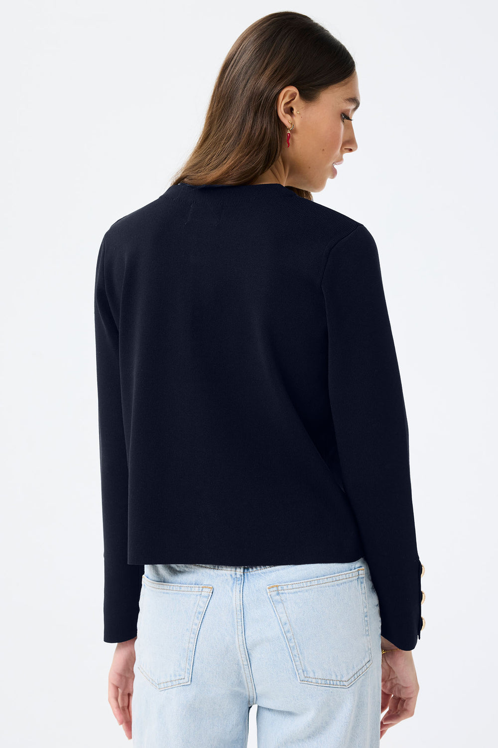 Leo & Ugo Cardigan Navy Button Front AE033 - Shirley Allum Boutique