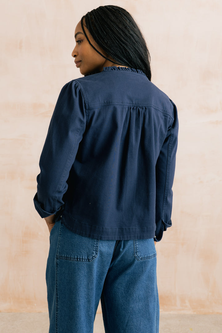 Lily &amp; Me LM26092 Seren Navy Jacket Plain Twill