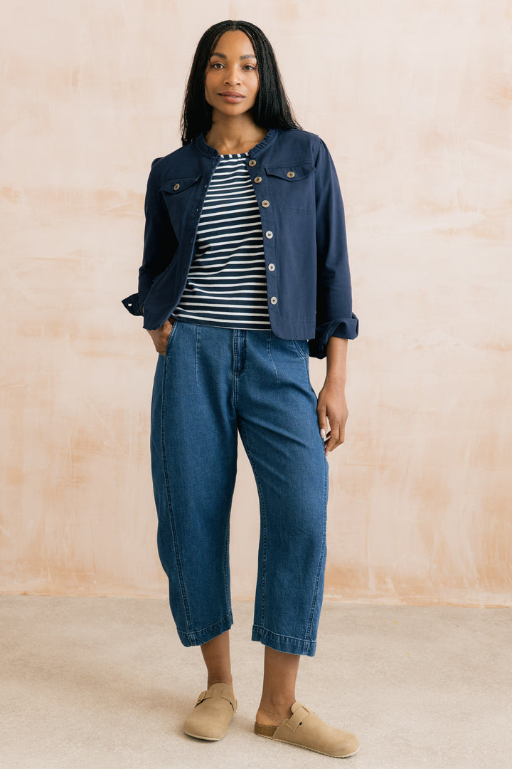 Lily &amp; Me LM26092 Seren Navy Jacket Plain Twill