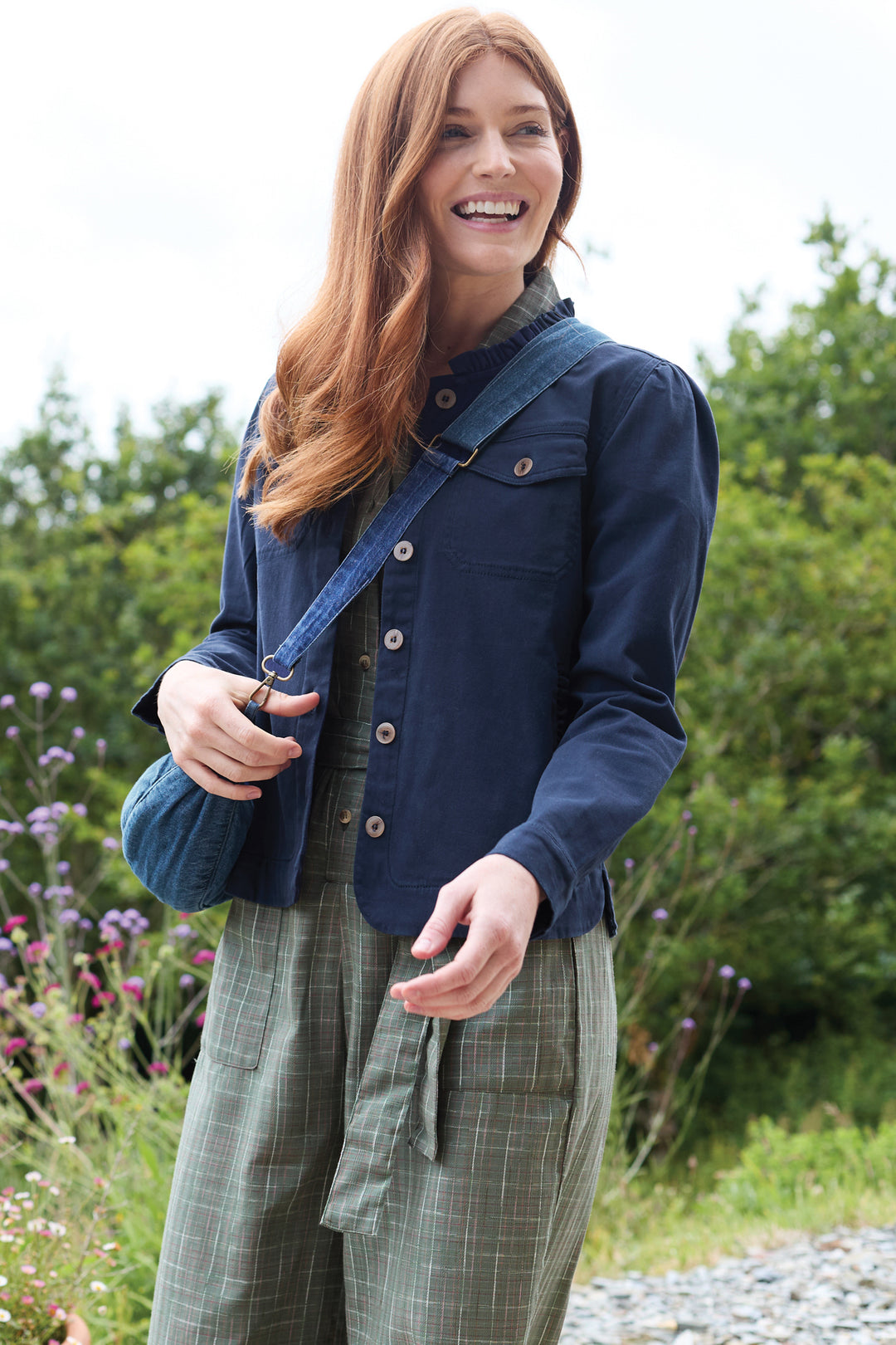 Lily &amp; Me LM26092 Seren Navy Jacket Plain Twill