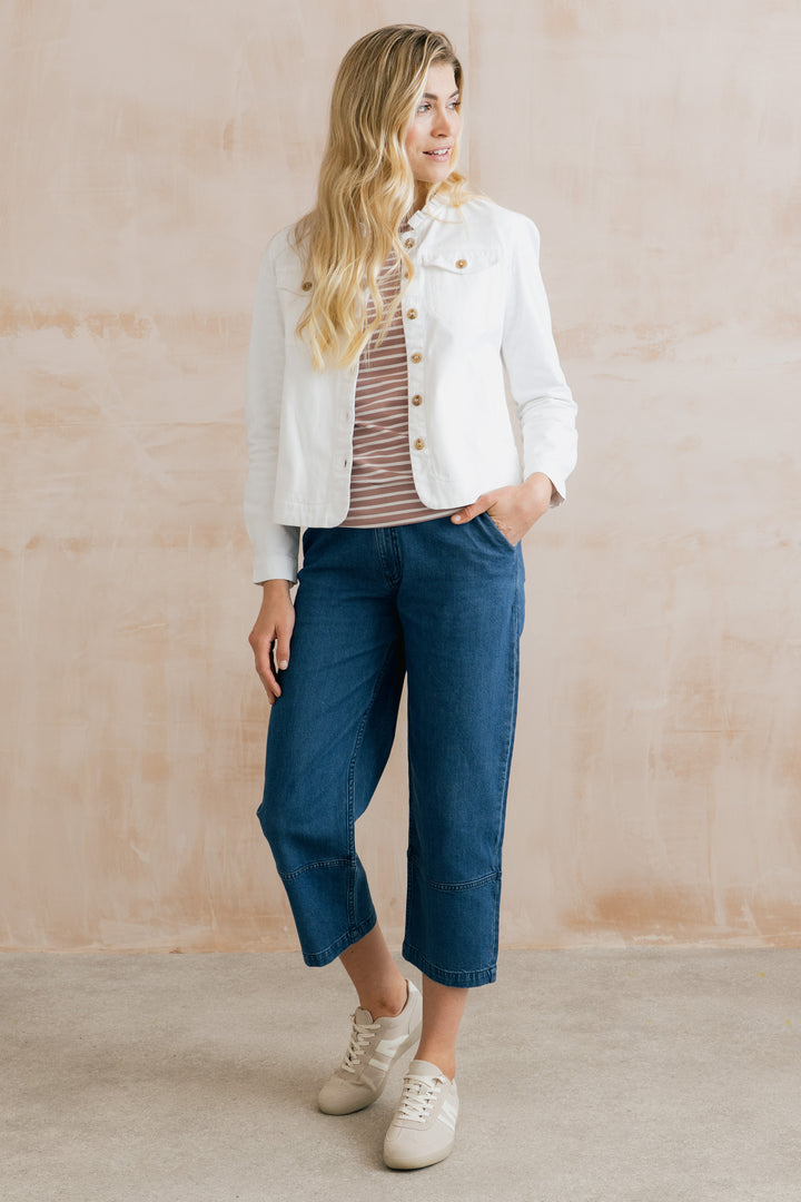 Lily &amp; Me LM26092 Seren White Jacket Plain Twill