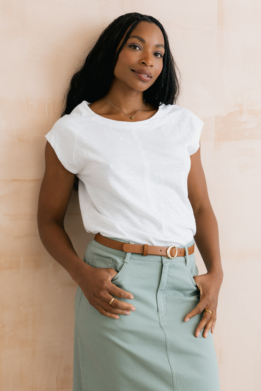Lily &amp; Me LM26102 Tidal White T-Shirt Plain Organic Cotton Slub