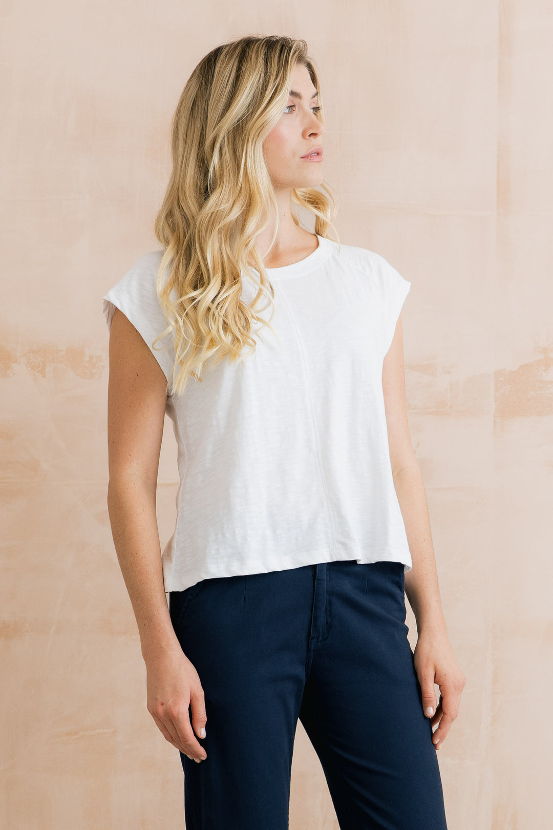Lily &amp; Me LM26102 Tidal White T-Shirt Plain Organic Cotton Slub