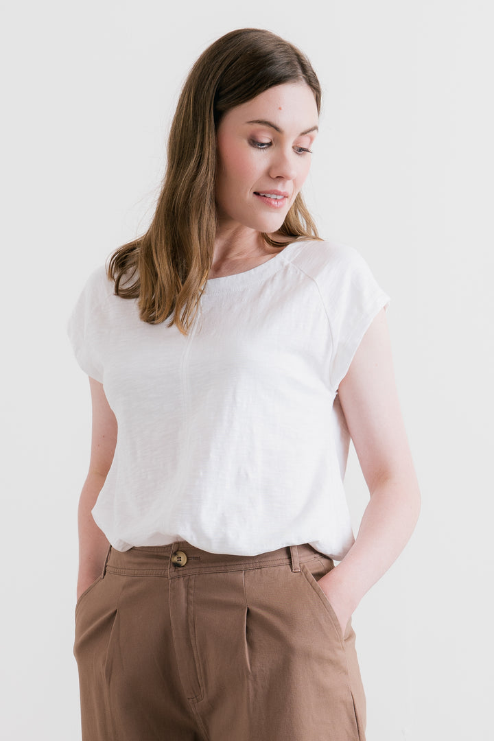 Lily &amp; Me LM26102 Tidal White T-Shirt Plain Organic Cotton Slub
