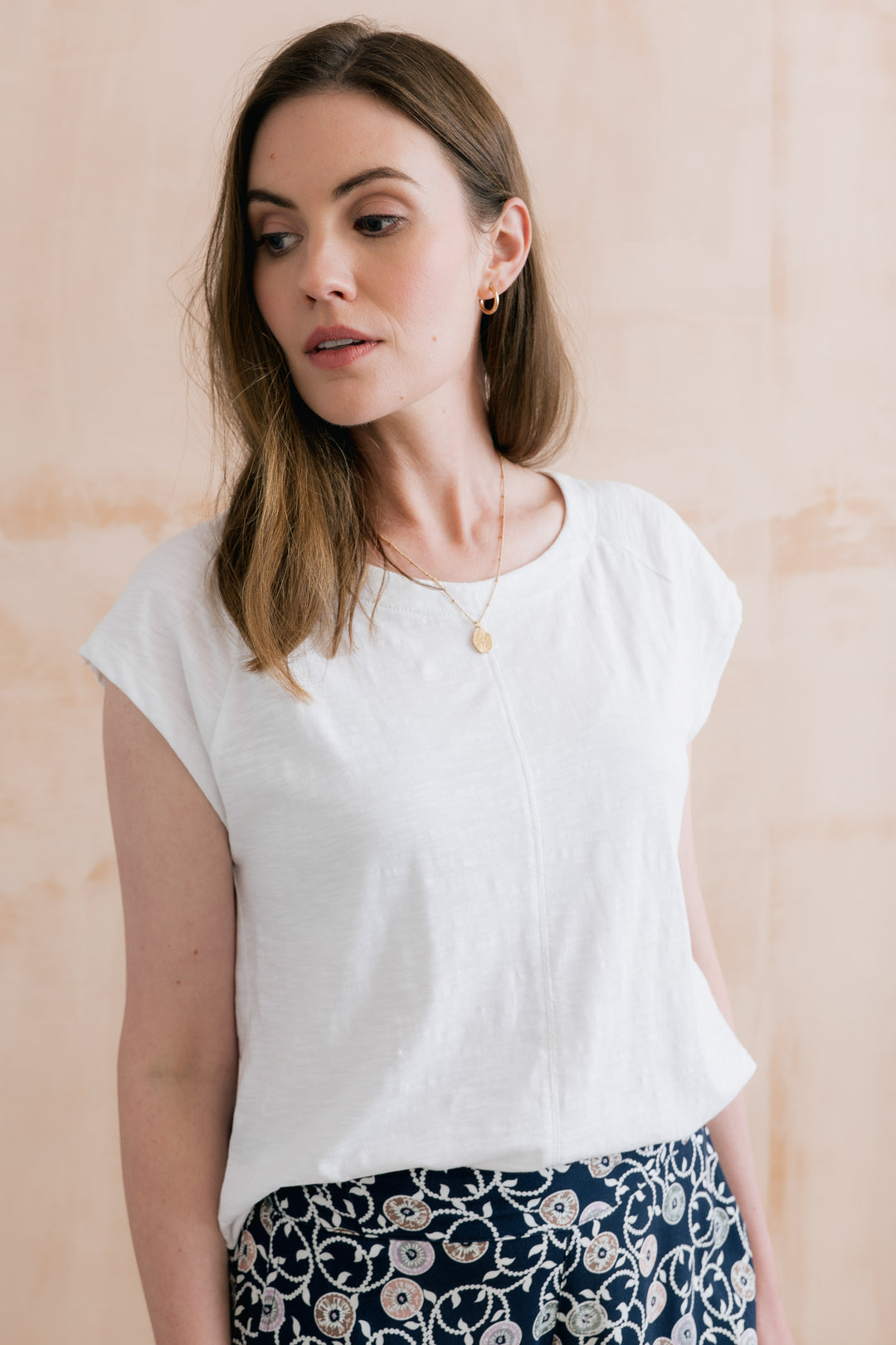 Lily &amp; Me LM26102 Tidal White T-Shirt Plain Organic Cotton Slub