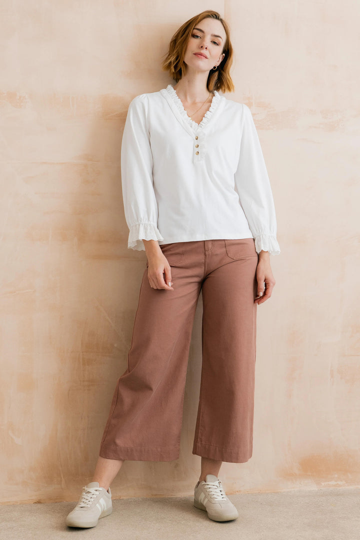 Lily &amp; Me LM26116 White April Broderie Blouse