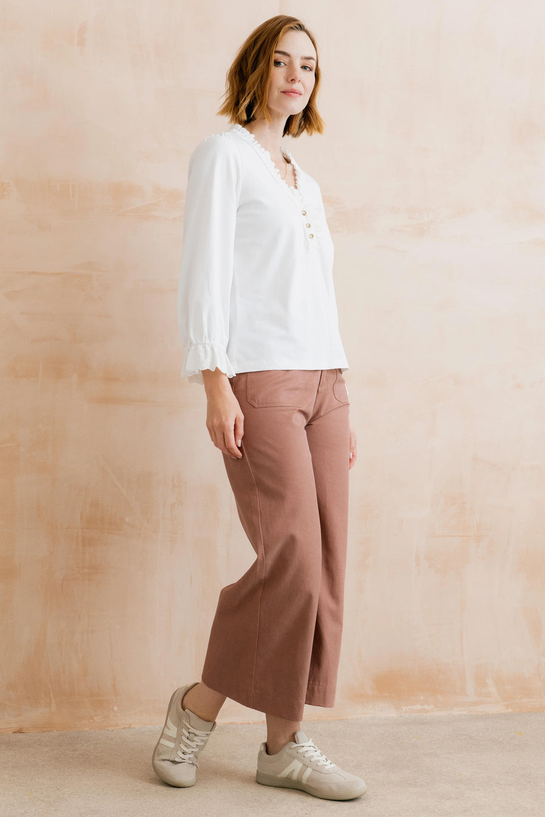 Lily &amp; Me LM26116 White April Broderie Blouse