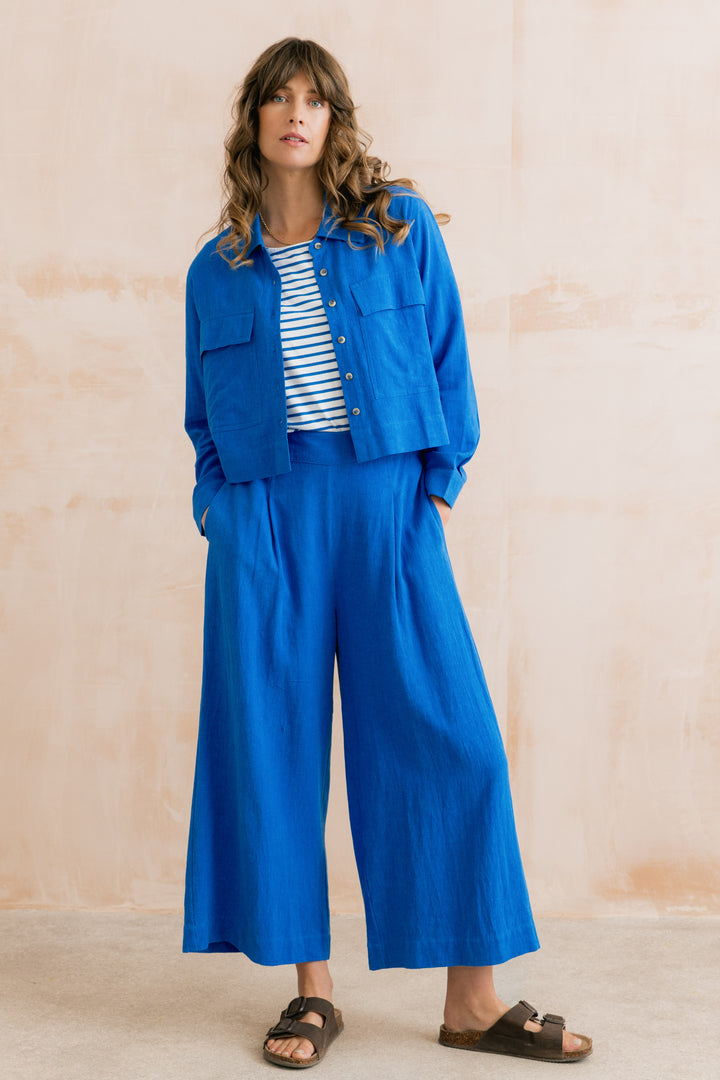 Lily &amp; Me LM26121 Cobalt Linen Jacket at Shirley Allum