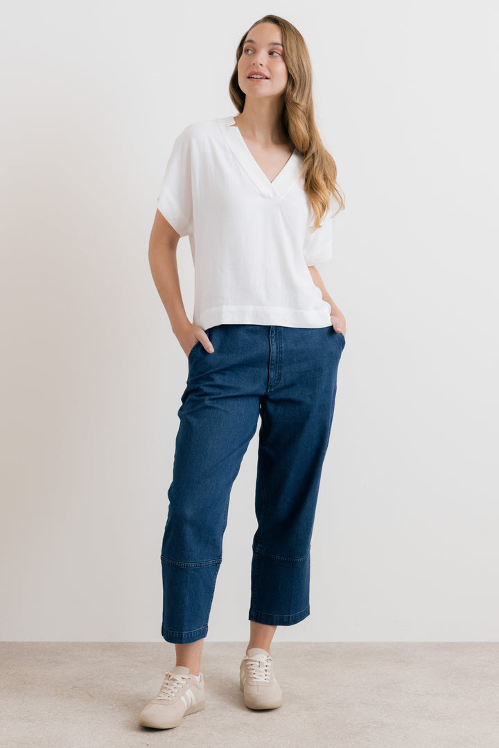 Lily &amp; Me LM26123 White Linen Top at Shirley Allum