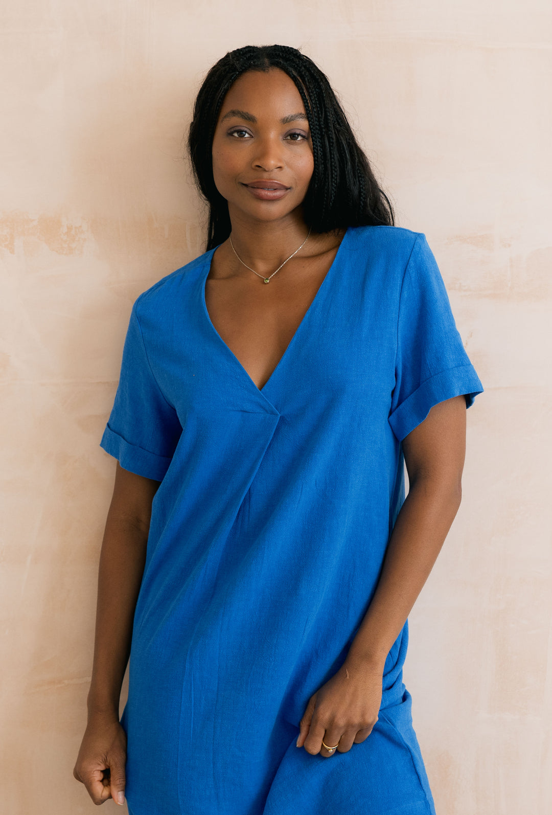 Lily &amp; Me LM26126 Cobalt Linen Dress at Shirley Allum