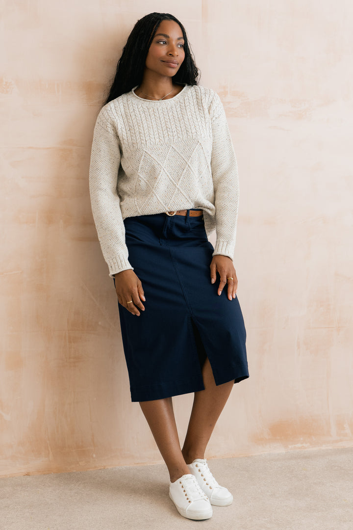 Lily & Me LM26143 Bryony Ecru Jumper Fleck Knit