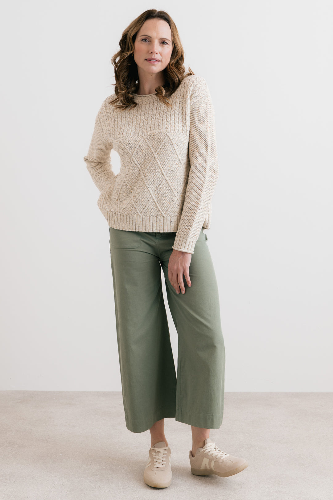 Lily & Me LM26143 Bryony Ecru Jumper Fleck Knit