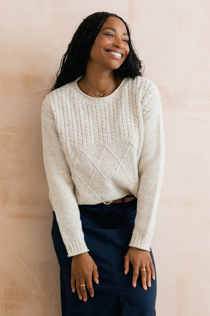 Lily & Me LM26143 Bryony Ecru Jumper Fleck Knit