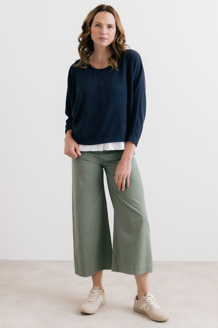 Lily & Me LM26154 Navy Penny Jumper Plain Knit