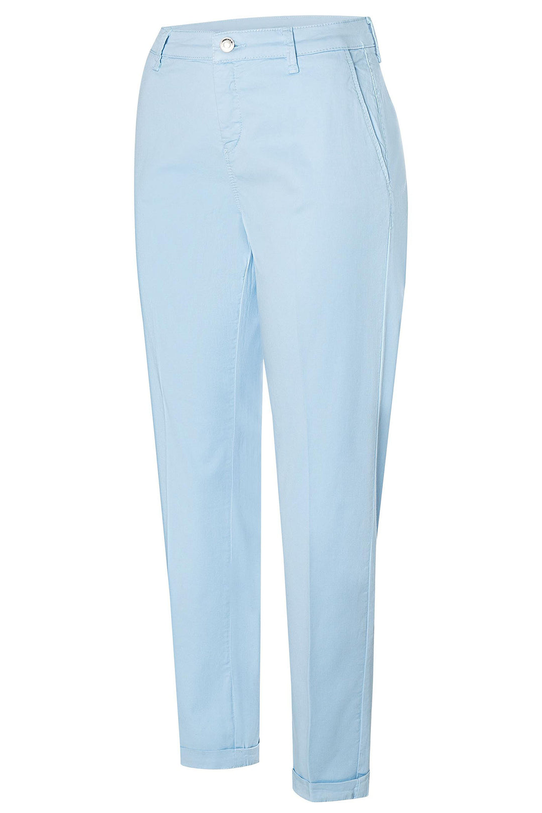 Mac 3075-00-0434L 171R Dusk Blue Authentic Stretch Gabardine Turn Up Chino Trousers - Shirley Allum Boutique