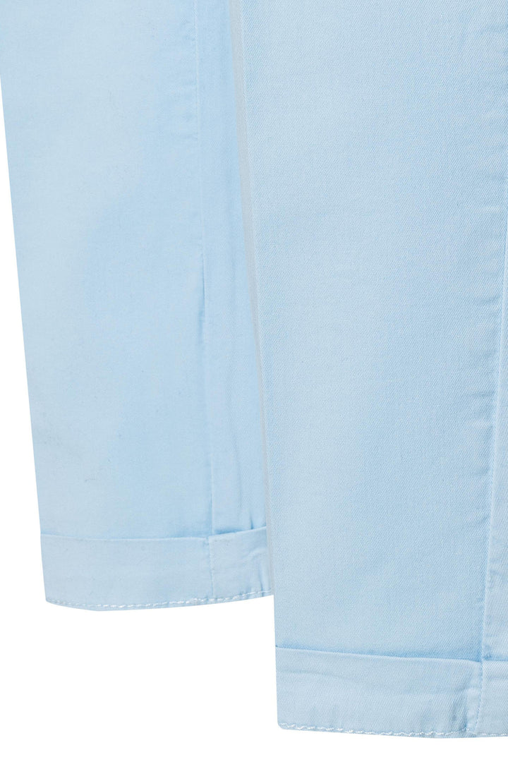 Mac 3075-00-0434L 171R Dusk Blue Authentic Stretch Gabardine Turn Up Chino Trousers - Shirley Allum Boutique