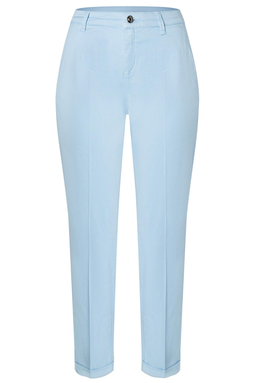 Mac 3075-00-0434L 171R Dusk Blue Authentic Stretch Gabardine Turn Up Chino Trousers - Shirley Allum Boutique