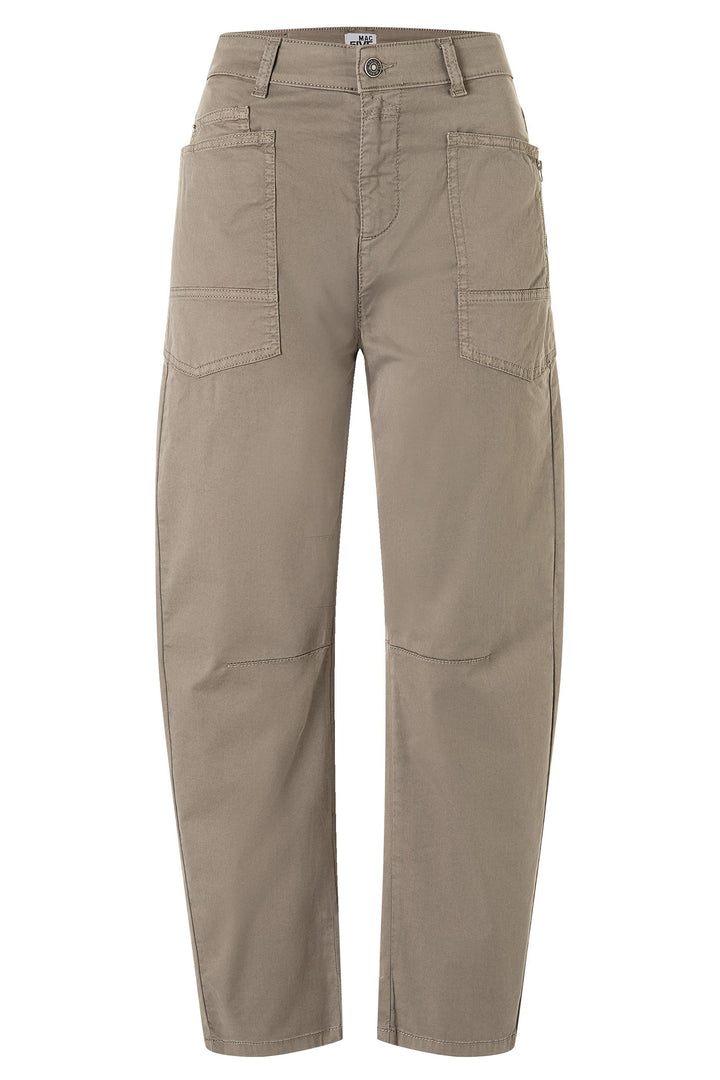 Mac 3112-00-0434 Mat Green Antique Baggy Barrel Trousers 662A