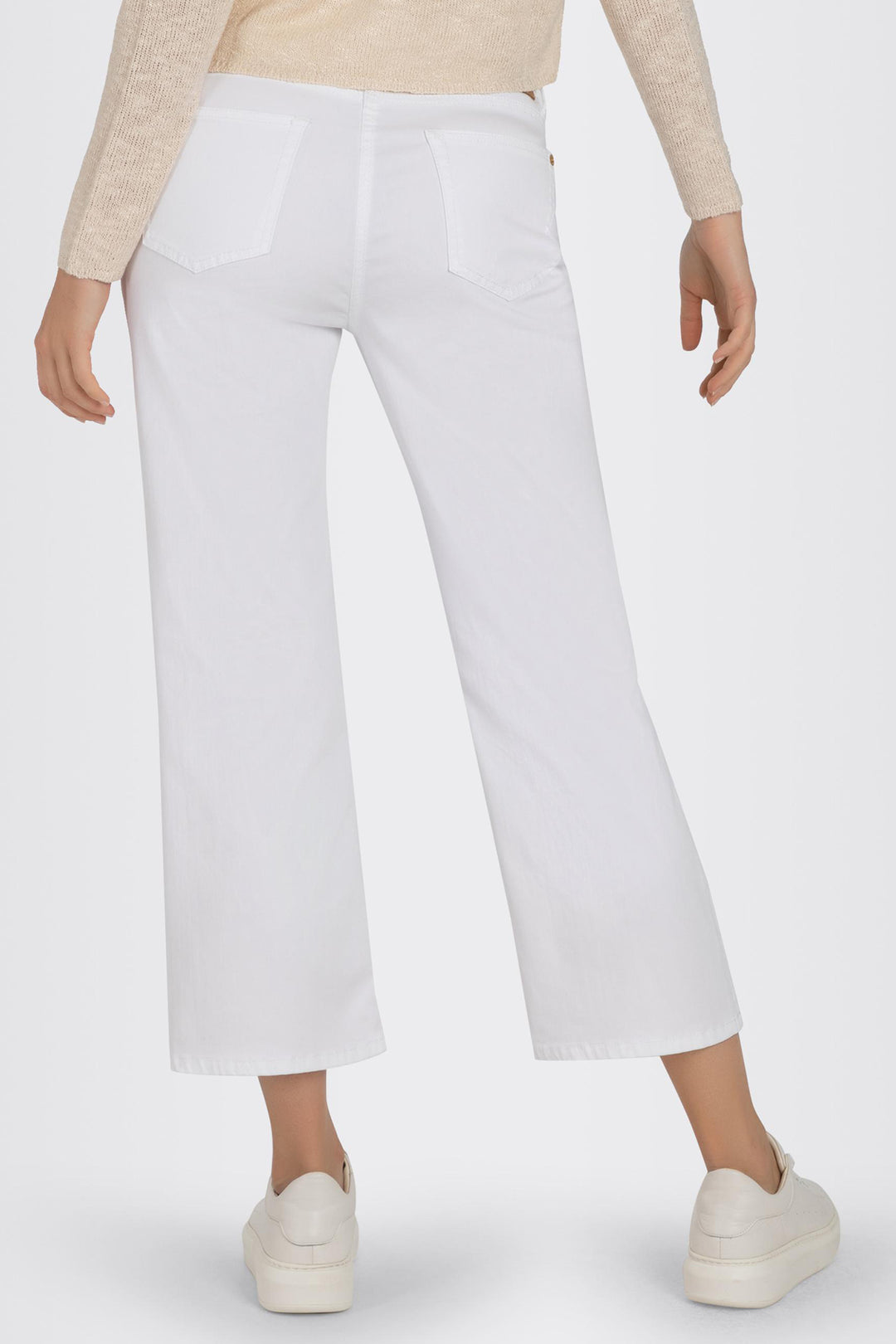 Mac 5984-9B-0391L D010 White Lightweight Denim Culotte Jeans
