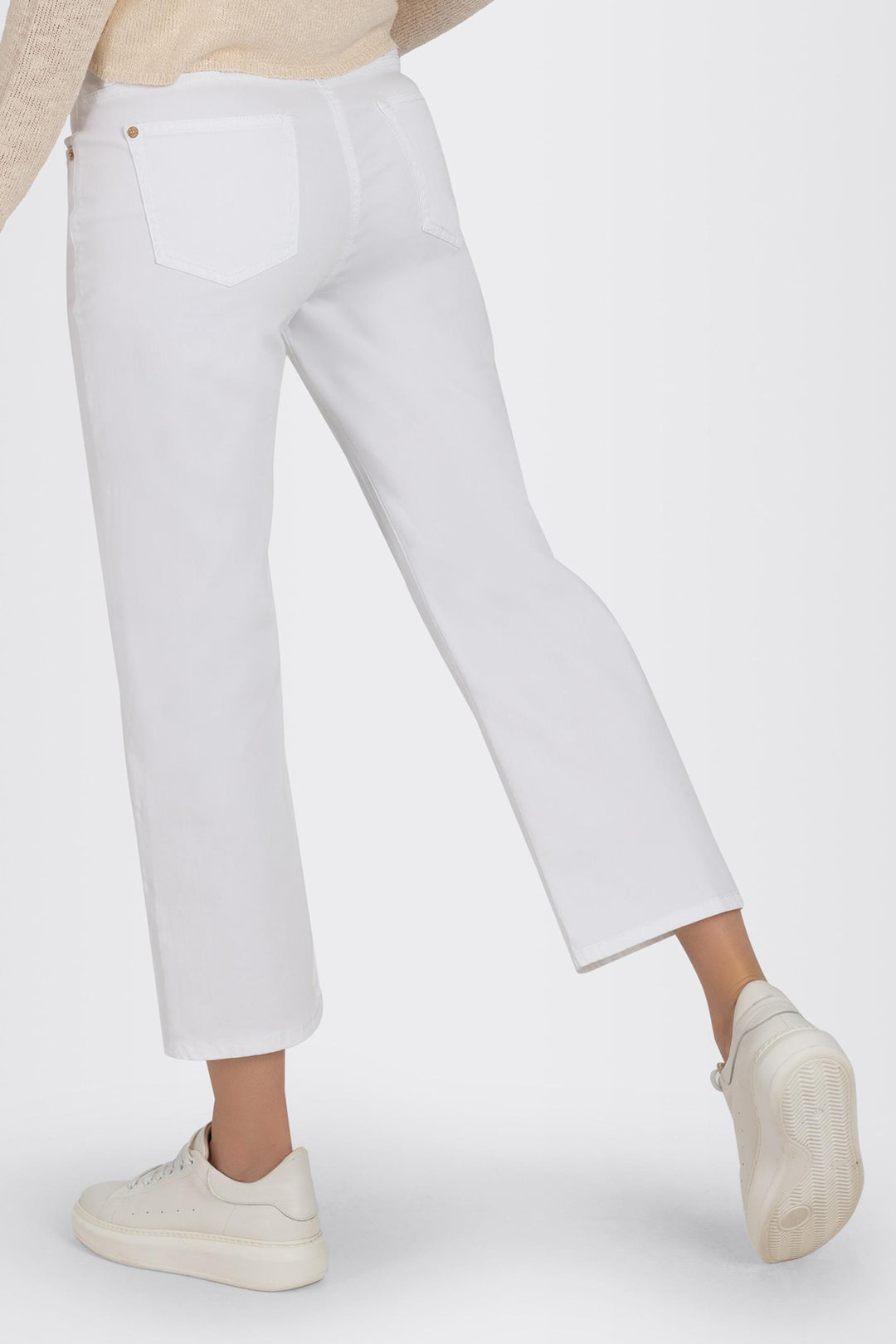 Mac 5984-9B-0391L D010 White Lightweight Denim Culotte Jeans