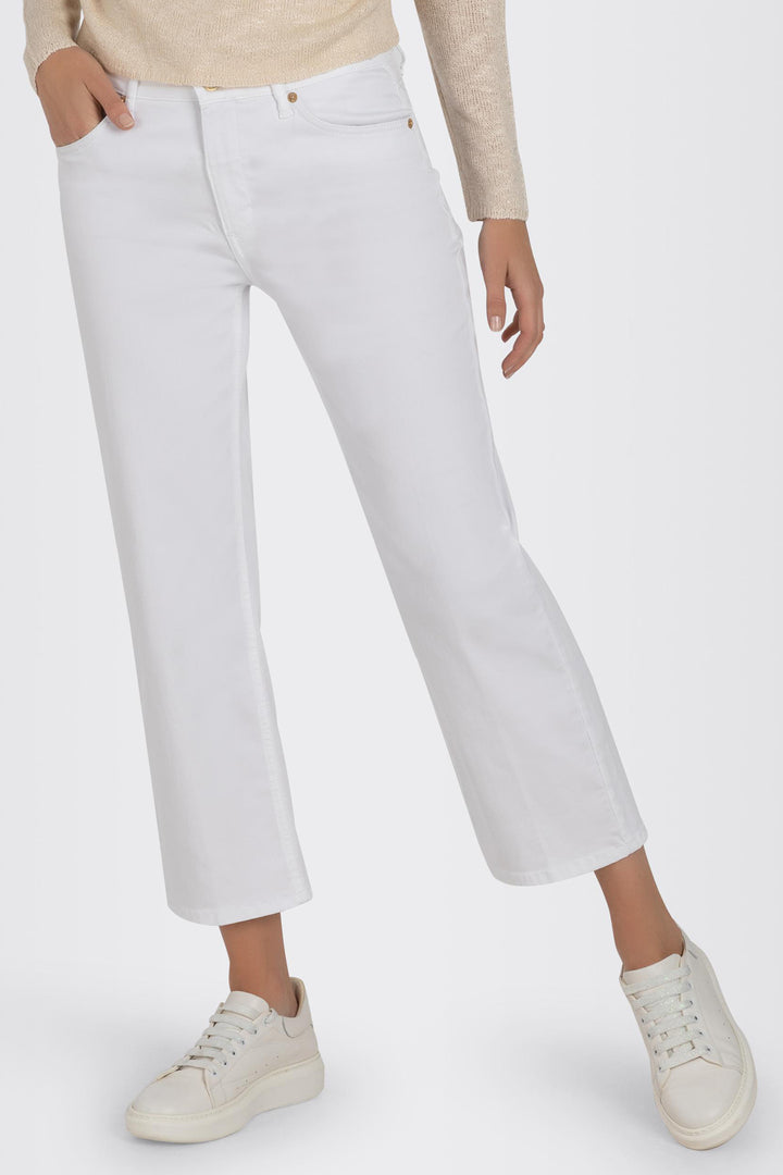 Mac 5984-9B-0391L D010 White Lightweight Denim Culotte Jeans