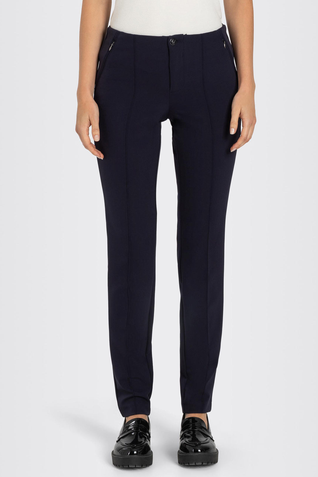 Mac Anna 5293-00-0128L 198 Dark Blue Bistretch Pull-On Trousers