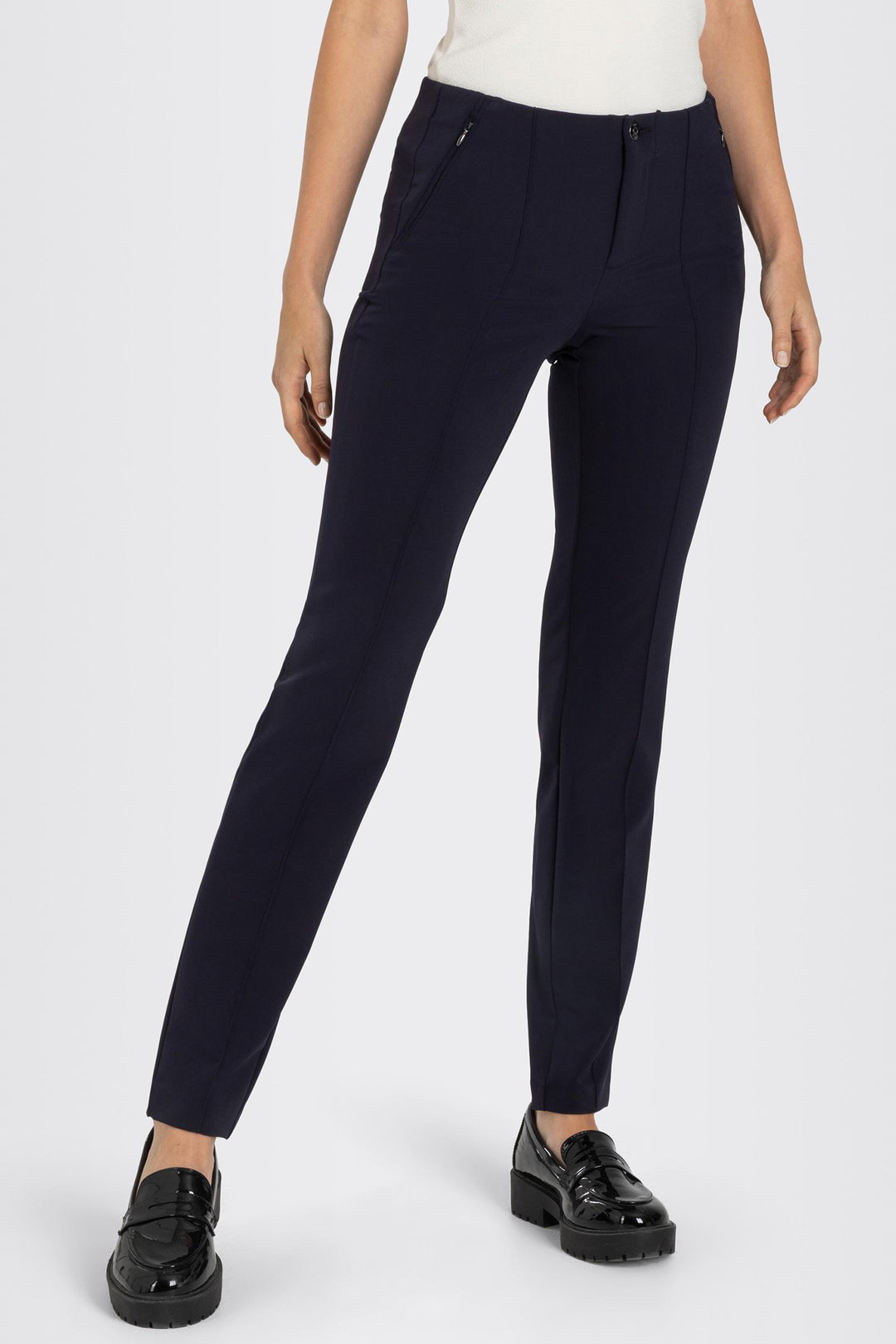 Mac Anna 5293-00-0128L 198 Dark Blue Bistretch Pull-On Trousers