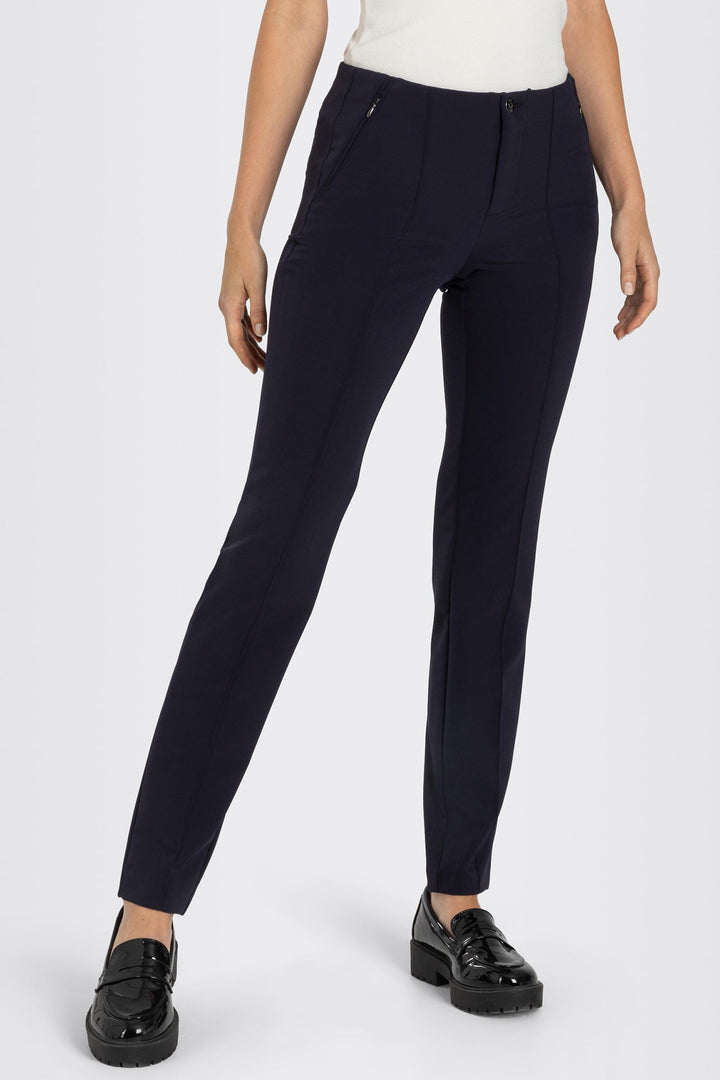 Mac Anna 5293-00-0128L 198 Dark Blue Bistretch Pull-On Trousers