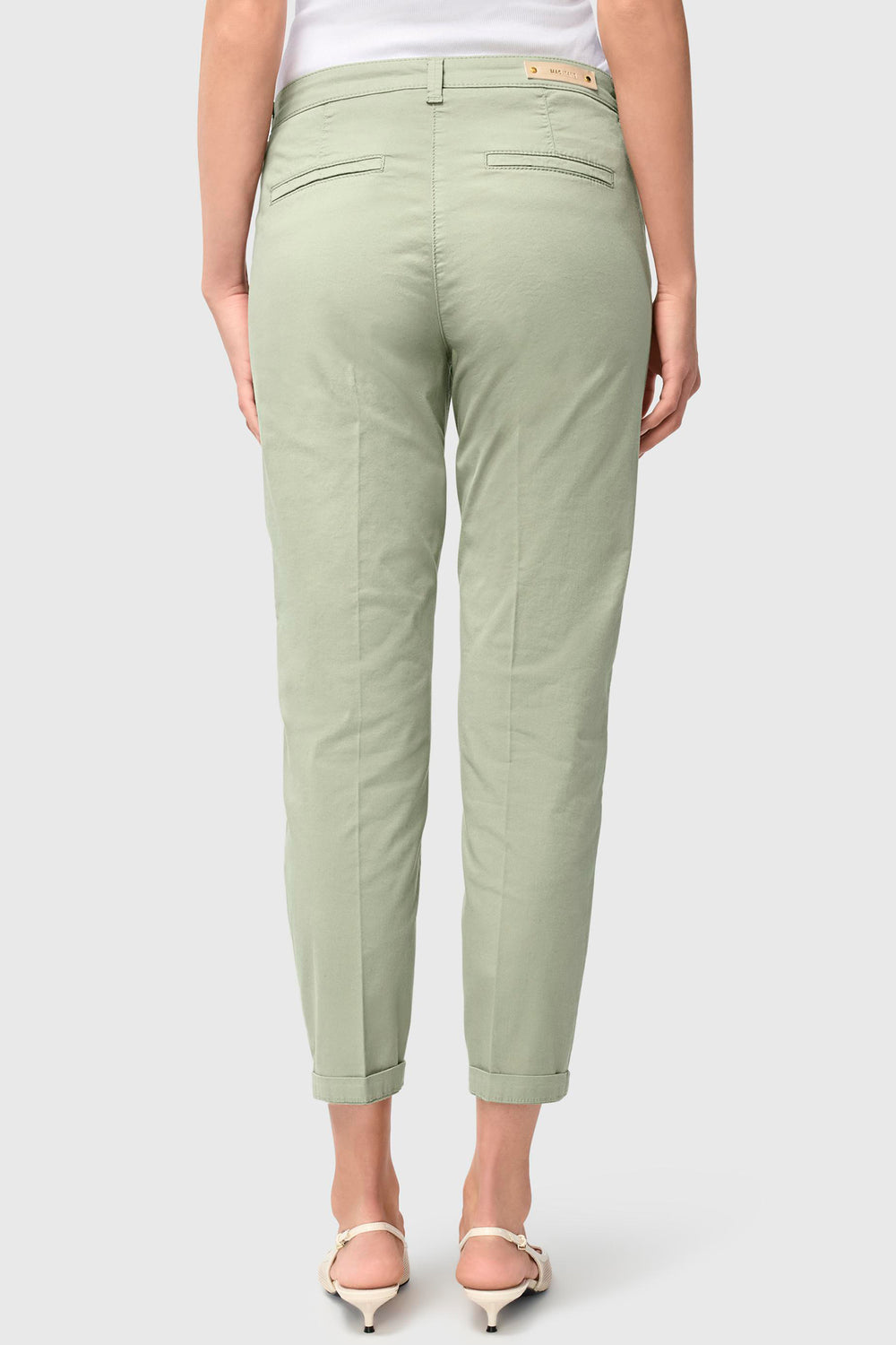 Mac Chino Turn Up Trousers Stretch Gabardine Dried Rosemary 3075-00-0434L 343R - Shirley Allum Boutique
