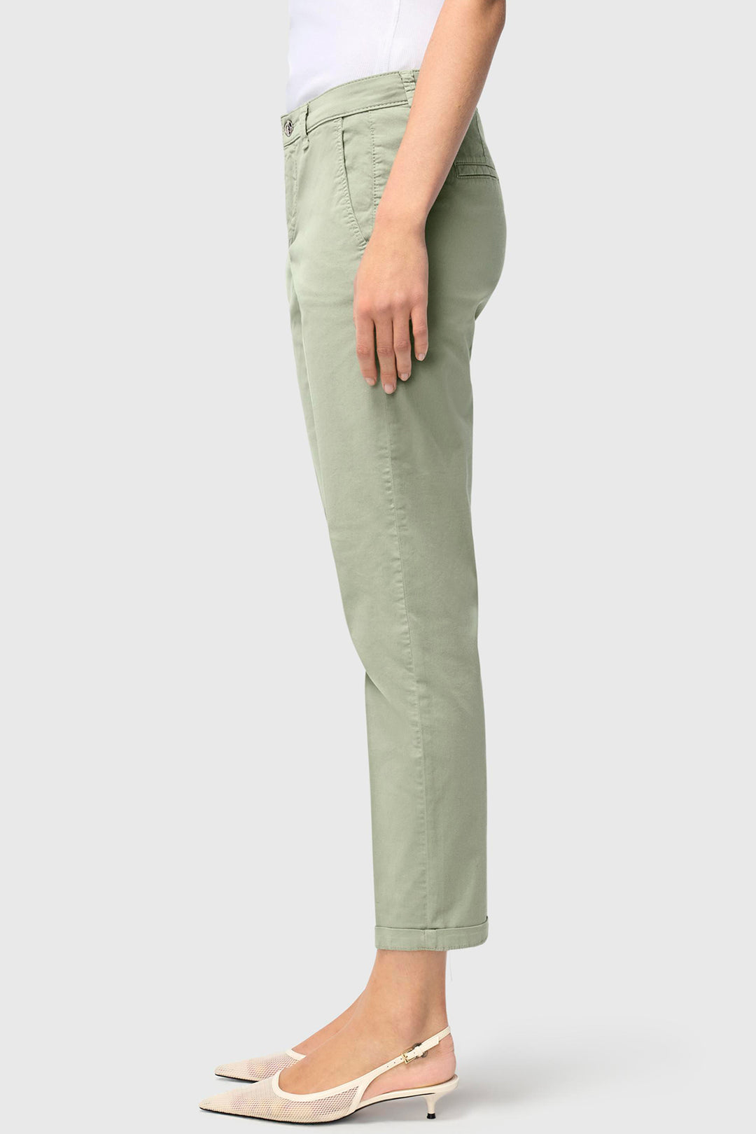 Mac Chino Turn Up Trousers Stretch Gabardine Dried Rosemary 3075-00-0434L 343R - Shirley Allum Boutique