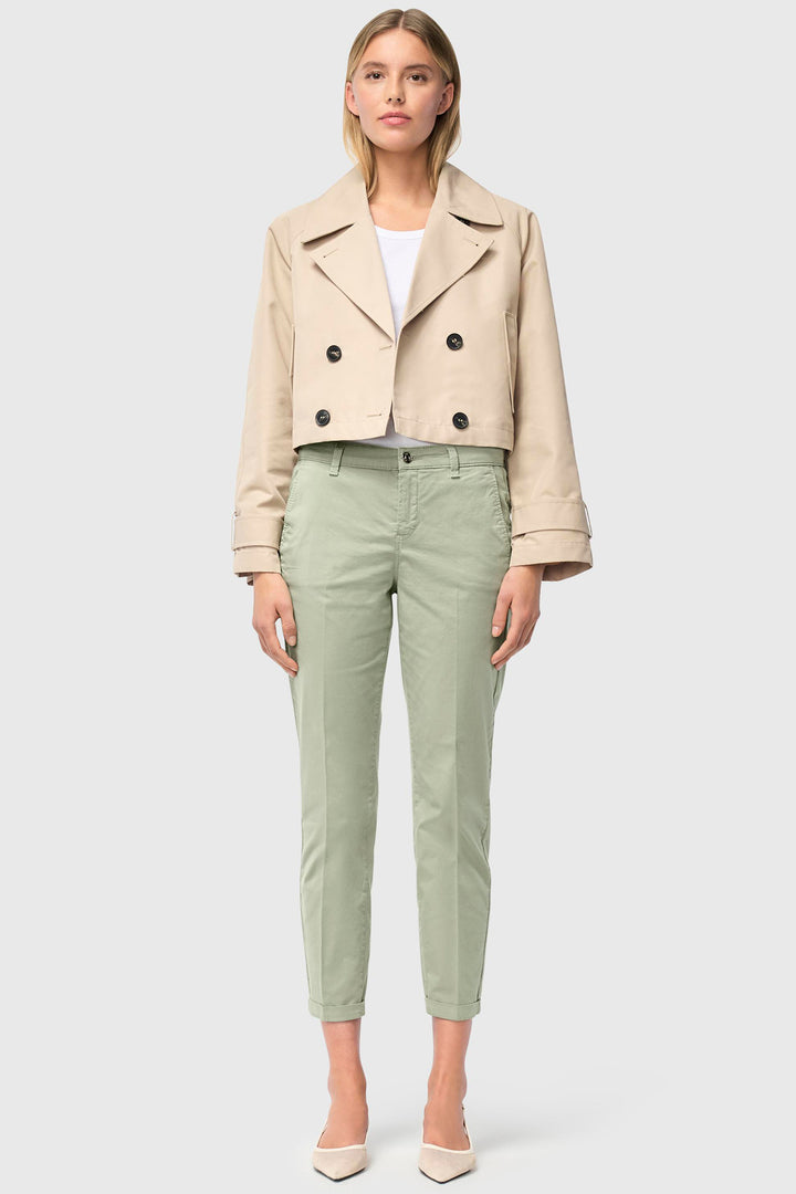 Mac Chino Turn Up Trousers Stretch Gabardine Dried Rosemary 3075-00-0434L 343R - Shirley Allum Boutique