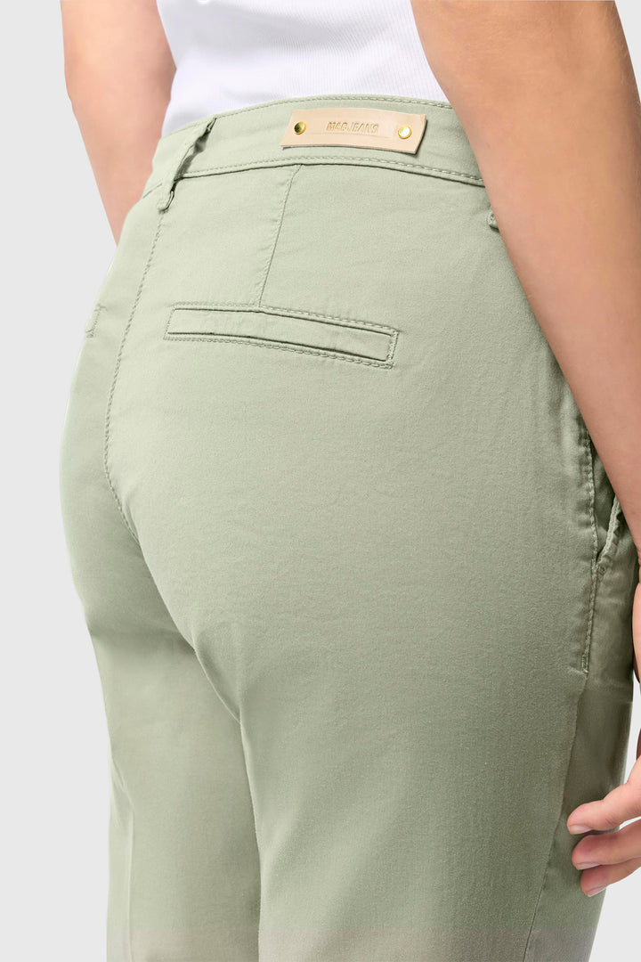 Mac Chino Turn Up Trousers Stretch Gabardine Dried Rosemary 3075-00-0434L 343R - Shirley Allum Boutique