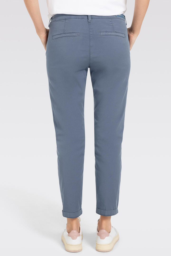 Mac Chino Turn Up Trousers Stretch Gabardine Grisaille 3075-00-0434L 176R - Shirley Allum Boutique