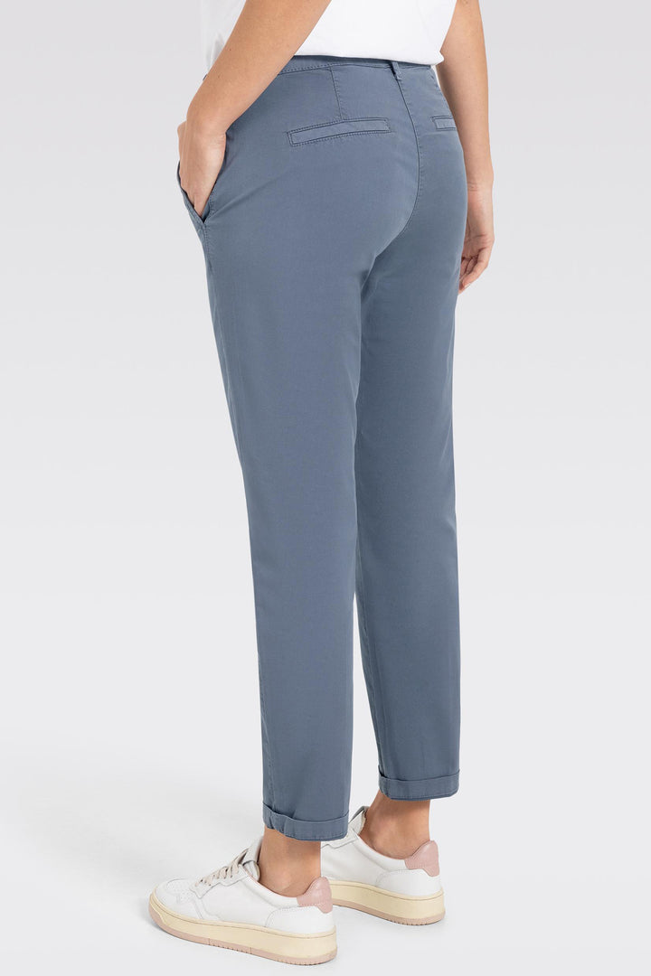 Mac Chino Turn Up Trousers Stretch Gabardine Grisaille 3075-00-0434L 176R - Shirley Allum Boutique