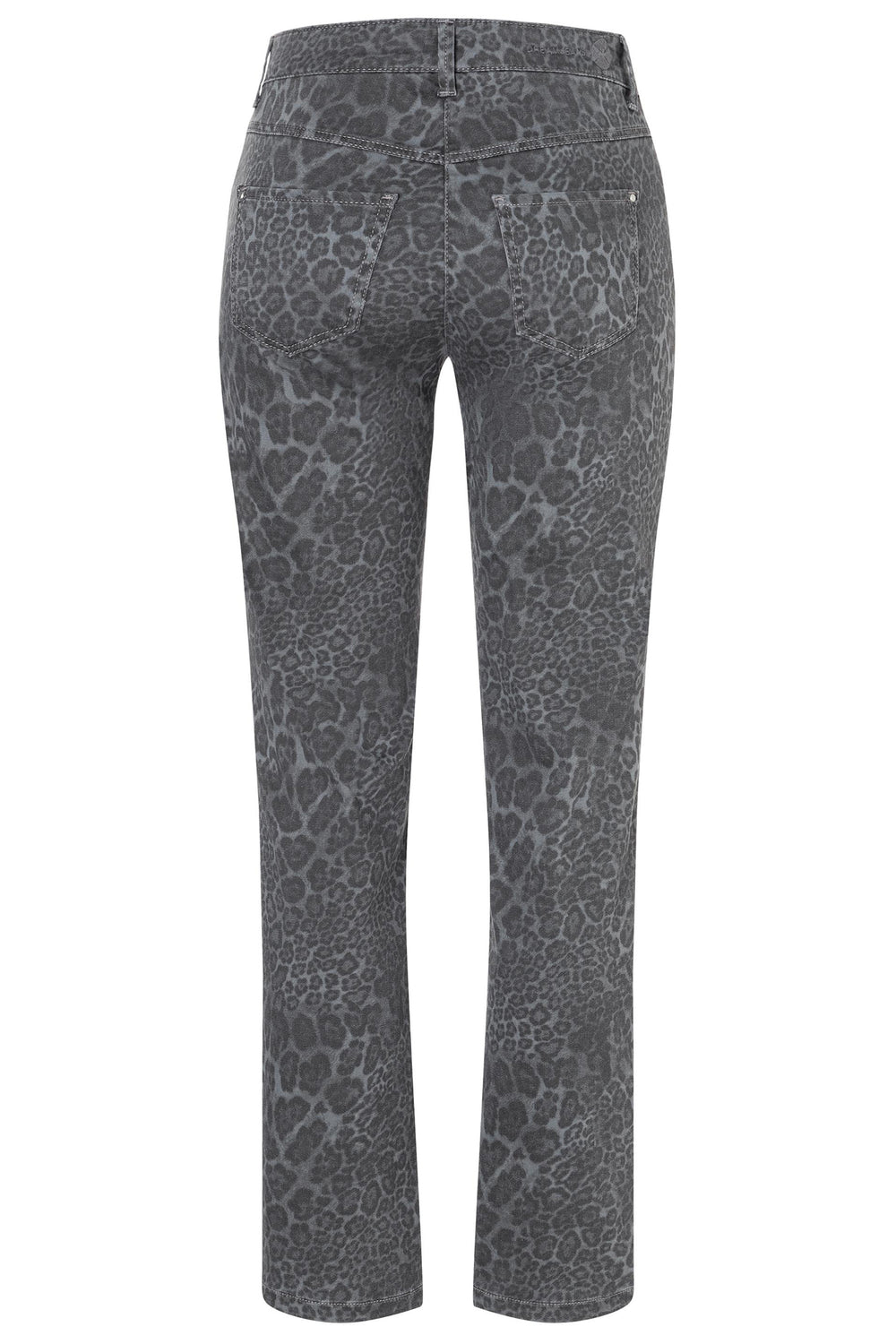 Patterned gray pants on a white background