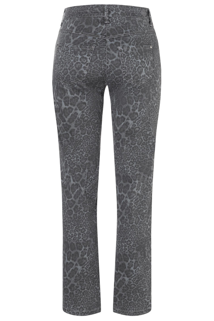 Patterned gray pants on a white background