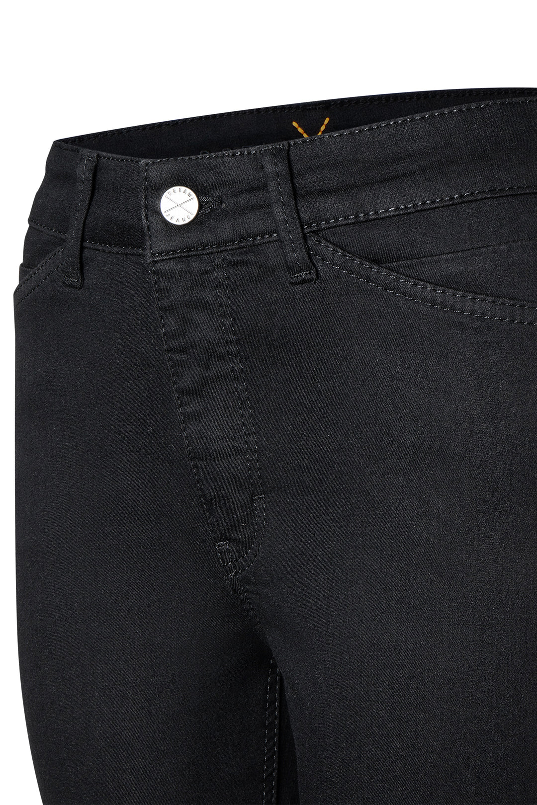 Mac Dream Chic Black-Black Denim Jeans 29L 5471-91-0355L, waistband and button detail
