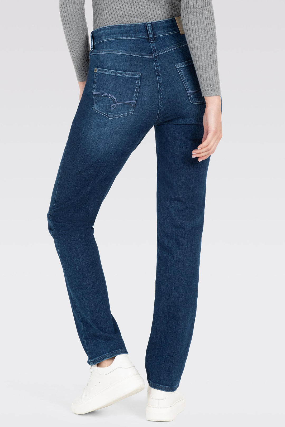 Mac Jeans Melanie Rock Glam Basic Mid Blue Ocean Perfect Fit Denim 5040-9F-0380 D667 - Shirley Allum Boutique